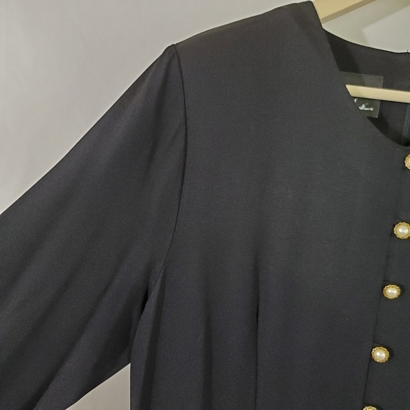 VTG Anthony Mark Hawkins Black Shift Midi Dress - Picture 4 of 12